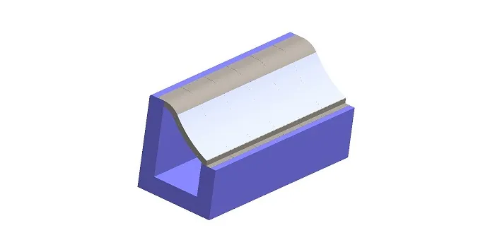 Customized Coanda-Einlaufrechen, 840 l/s Wasserfassung für Wasserkraft, 3D-Modell des Rechenquerschnitts, Europe